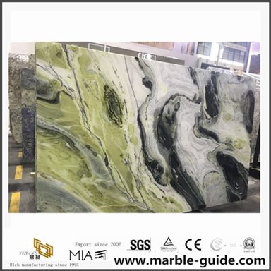 Grænn marmari/kínakína málverk fáður baðherbergisgólfvegg