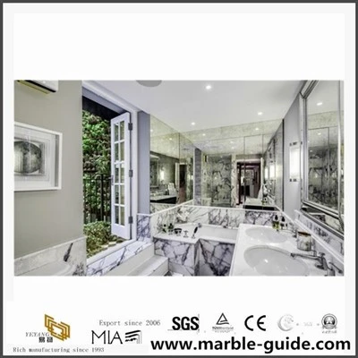 Honed White Marble / Viola White Marble Flísar Fyrir Hönnun Baðherbergi
