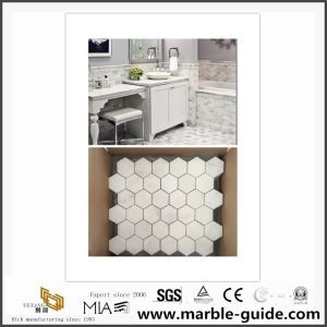White Carrara Marble Mosaic fyrir innri afleiðingar Hot Selja Stone