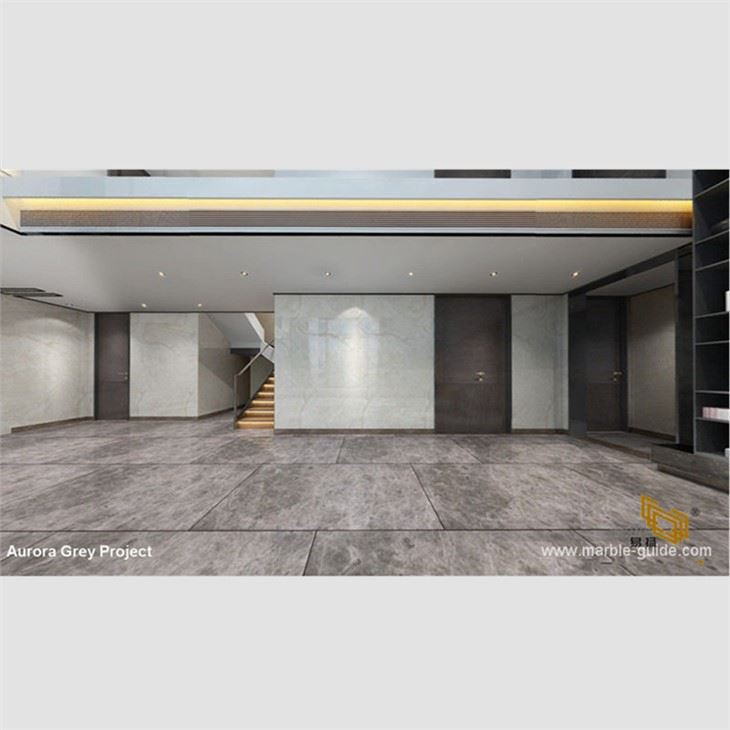 Aurora Gray Marble Floor Design