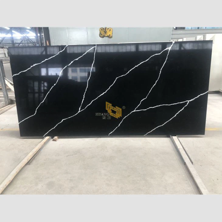 Polished Nero Marquina Quartz Slabs