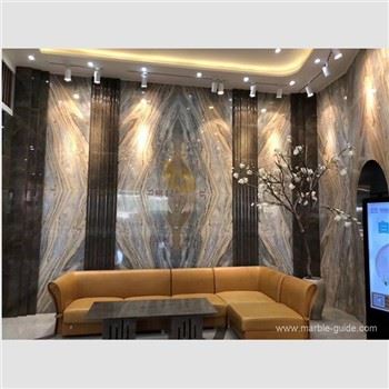 Bookmatched Roman Impression Marble Slab Bakgrunnsvegg